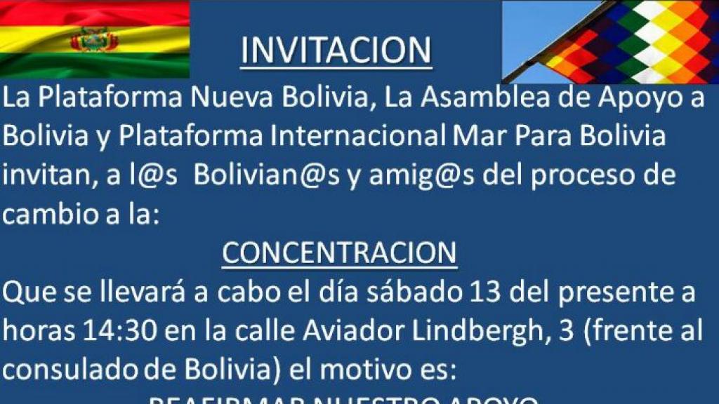 Concentración de apoyo a Evo Morales