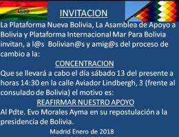 Concentración de apoyo a Evo Morales